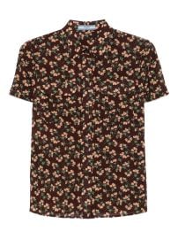 Prada Floral short-sleeve Shirt Brown at Farfetch