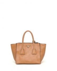 Prada Glace Calf Twin Pocket Tote Bag Natural Naturale at Neiman Marcus