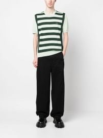 Prada Logo Print Striped T Shirt at Farfetch