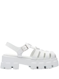 Prada Monolith Caged Rubber Sandals White at Farfetch
