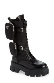 Prada Monolith Mini Bag Knee High Boot in Nero Size 4.5Us at Nordstrom