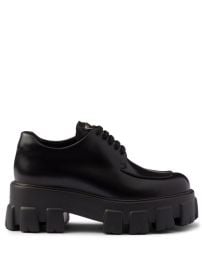 Prada Monolith lace-up Shoes Black at Farfetch