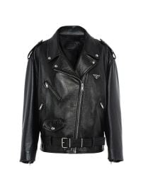 Prada Nappa Leather Biker Jacket at Saks Fifth Avenue