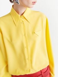 Prada Pointed Collar Silk Shirt - at Farfetch