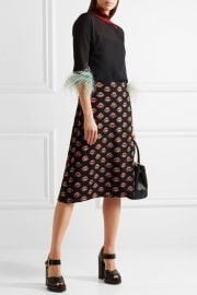 Prada Printed crepe skirt at Net A Porter