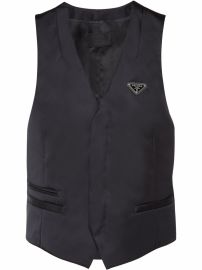 Prada Re-Nylon Triangle Logo Plaque Waistcoat - at Farfetch