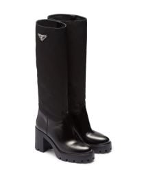 Prada Re Nylon knee high boots at Farfetch