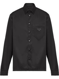 Prada Re Nylon triangle logo shirt at Farfetch