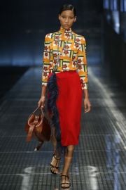 Prada Red Feather Skirt at Vogue