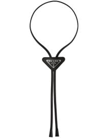Prada Saffiano Leather Bolo Tie Black at Farfetch