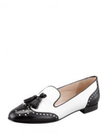 Prada Spazzolato Wing-Tip Tassel Loafer at Neiman Marcus