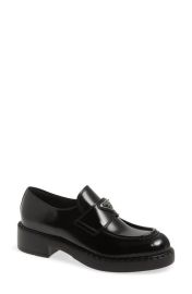 Prada Triangle Logo Loafer in Black at Nordstrom