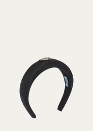 Prada Triangle Logo Padded Nylon Headband at Bergdorf Goodman