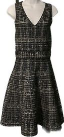 Prada Tweed Knee-Length Dress Black W Blue IT38 1250 eBay at eBay