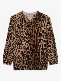 Prada animal-print button-up Cardigan | Brown | FARFETCH at Farfetch