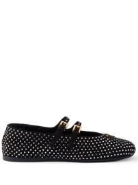 Prada crystal-embellished Ballerina Shoes Black at Farfetch