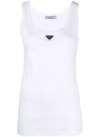 Prada logo-plaque Sleeveless Vest Top - at Farfetch