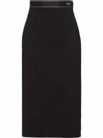 Prada logo-waistband Pencil Skirt - at Farfetch