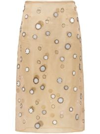 Prada mirror-embellished Organza Midi Skirt - at Farfetch