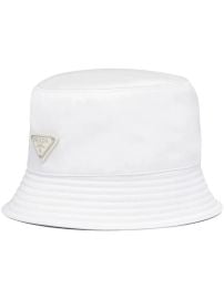 Prada triangle-logo Bucket Hat White at Farfetch