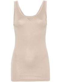 Prada triangle-logo Ribbed Tank Top Neutrals at Farfetch