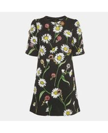 Pre-Owned Dolce amp Gabbana Women39s Black Floral Jacquard Crystal Detail Mini Dress - Macy39s at Macys