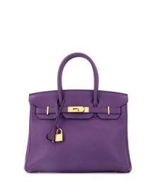 Pre-Owned Hermes Birkin 30 Handbag Purple Togo with Gold Hardware - Macys at Macys