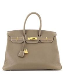 Pre-Owned Hermes Birkin 35 Handbag Grey Togo with Gold Hardware Bloomingdalex27s Handbags at Bloomingdales