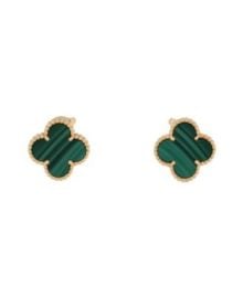 Pre-Owned Van Cleef Arpels Vintage Alhambra Earrings 18K Gold and Malachite Bloomingdales at Bloomingdales