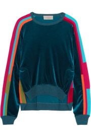 Preen by Thornton Bregazzi   Anouk color-block velour and cotton-blend sweatshirt at Net A Porter