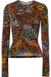 Preen by Thornton Bregazzi - Norah ruched floral-print stretch-crepe top at Net A Porter