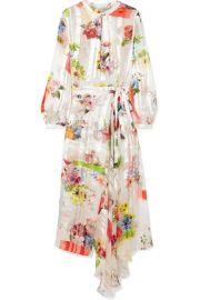 Preen by Thornton Bregazzi   Patel asymmetric floral-print silk-jacquard dress at Net A Porter