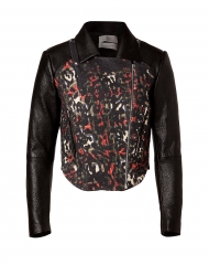 Preen leather and leopard jacket at Stylebop