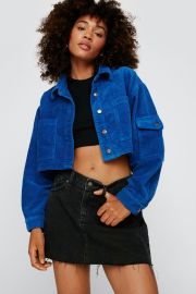 Premium Cord Cropped Multi Pocket Shacket at Nasty Gal