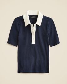 Premium Rib Short-sleeve Polo Shirt For Women | J.Crew at J. Crew