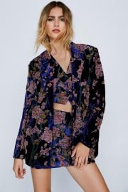 Premium Velvet Floral Tailored Blazer at Nasty Gal