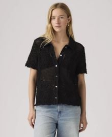 Premium Women\'s Susanna Floral Crochet Collared Cotton Shirt at Macys