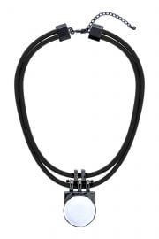 Premium circle leather necklace at Topshop