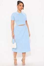 Preppy Attitude Sweater Skirt Set - Light Blue Fashion Nova at Fashion Nova
