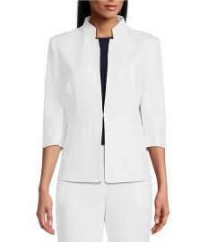Preston & York Elsa Stretch Crepe 3/4 Sleeve Mandarin Collar Blazer at Dillards