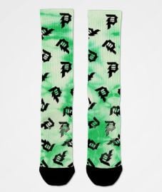 Primitive Dirty P Scatter Green Tie Dye Crew Socks at Zumiez