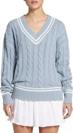 Prince Classic Cable Knit Tennis Sweater in Faded Blue at Dicks Sporting Goods