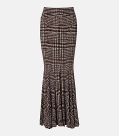 Prince of Wales check maxi skirt in brown - Norma Kamali at Mytheresa