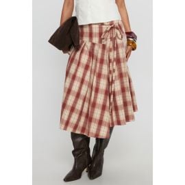 Princess Polly Norie Pleated Cotton Wrap Skirt at Nordstrom