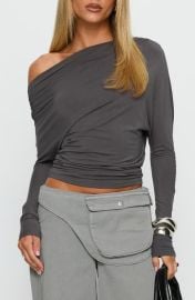 Princess Polly Party Hour Ruched One-Shoulder Long Sleeve Top at Nordstrom