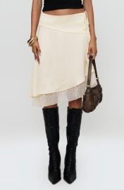 Princess Polly Rosemead Layered Asymmetric Satin Skirt at Nordstrom