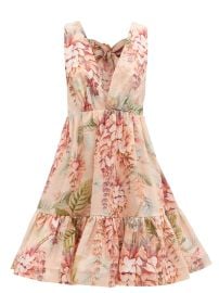 Print Candescent Coral Tree-print linen dress  Zimmermann  FASHION US at Matches