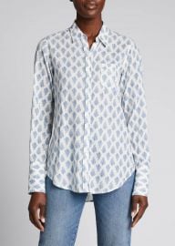 Print Cotton Button-Up by Nili Lotan at Bergdorf Goodman