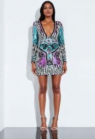 Print Embellished Mini Dress by Peace + Love at Miss Guided