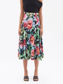 Print Grace floral-print jersey midi skirt  Norma Kamali  FASHION US at Matches